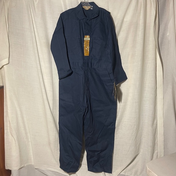 C E Schmidt Men’s Coveralls LG  Short. Long Sleeve.Navy Blue. Auto shop, Garage. - Picture 1 of 15